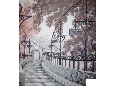 Ткань гобелен Аллея lilac 1