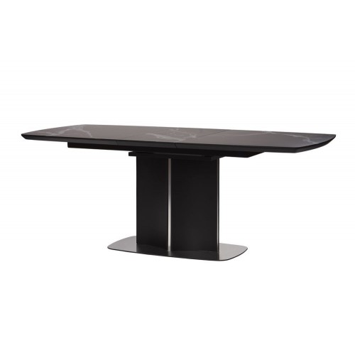 Albury стол раскладной стекло + МДФ 160-200 см чёрный
