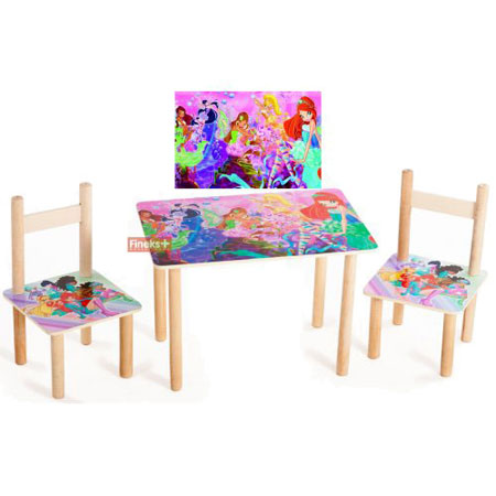 Набор детской мебели стол и 2 стула Винкс