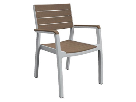 Стул пластиковый Harmony armchair бело-бежевый