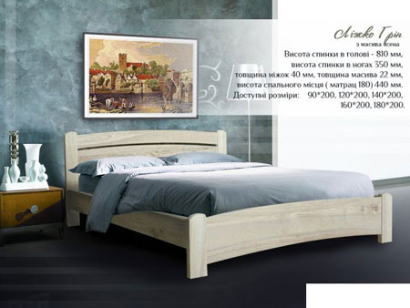Кровать Грин 160х200 дуб