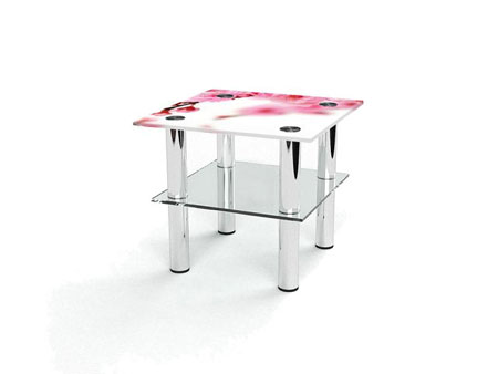 Круглый журнальный стол с полкой Sakura 90х90