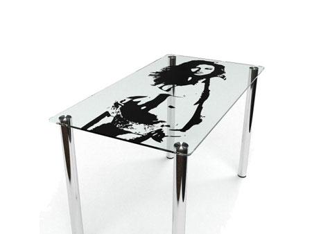 Стеклянный стол Силуэт