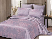 Двуспальное жаккардовое постельное белье Arya Pietra фиолетовое 200х220