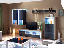 Витрина подвесная однодверная Лив дуб сонома/серый