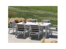 Комплект стол Alloro 210 Extensible+6 стульев Aria Bianco Grigio