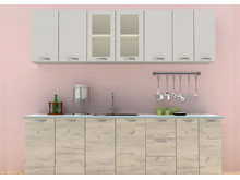 Кухня 2,6 Шарлотта дуб крафт белый/белый