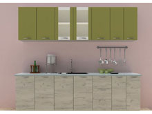 Кухня 2,6 Шарлотта дуб крафт белый/лайм