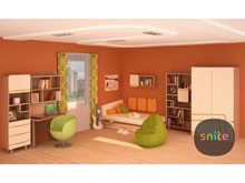 Комплект молодежной мебели Line: бодрящие линии цвета