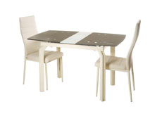 Комплект стол T-273 кремовый + 2 стула NC-500 коричневый