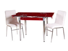 Комплект стол T-227 кремовый + 2 стула N-66 блестящий коричневый