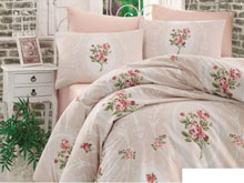 Двуспальный комплект постельного белья Arya Majesty кремовый 200х220