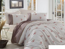 Полуторный комплект постельного белья Arya Miranda коричневый 160х220