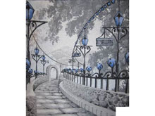 Ткань гобелен Аллея blue 5