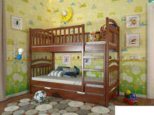 Двухъярусная кровать Смайл сосна 80х190