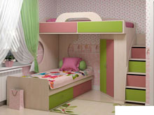 Кровать-чердак Dori pink