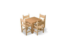 Детский стол и стул сосновый Baby-5