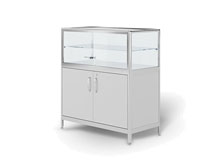 Торговая витрина двухдверная низкая одна полка BH203