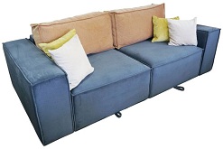 Диван Бугатти в ткани шарпей графит/плум софти айвори