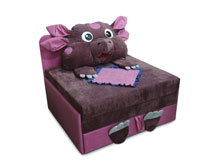 Детский диван Омега-аппликация Лунтик розовый