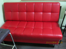 Диван "Поло-3" Кожзам Arpatec красный
