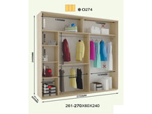 Трехдверный шкаф-купе О-274 240 с пескоструем