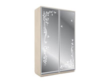 Двухдверный шкаф-купе О-166 240 с пескоструем