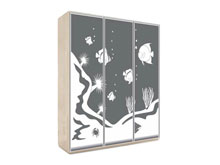 Трехдверный шкаф-купе О-206 240 с пескоструем