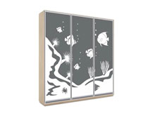 Трехдверный шкаф-купе В234 с пескоструем