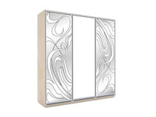 Трехдверный шкаф-купе О-236 240 с пескоструем