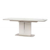 Albury стол раскладной стекло + МДФ 160-200 см белый