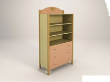 Этажерка широкая с выдвижными ящиками Эльф