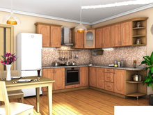 Кухня Гламур лиловый металлик / белый металлик (3,3 м)