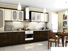 Кухня Сансет клен светлый / венге темный (3,8 м)