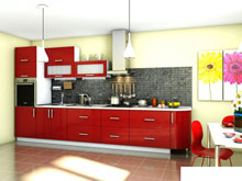 Кухня Гламур красный глянец (3,9 м)