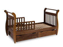 Кровать-сани тонированная с ящиками