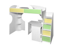 Кровать-чердак со столом Фреш 2