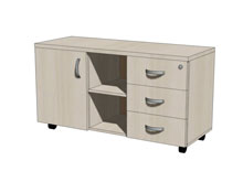 Мобильная тумба 3 ящика OS-11 60х120х45