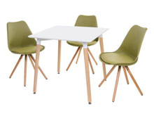 Комплект стол TM-30 черный + 3 стула M-08 капучино