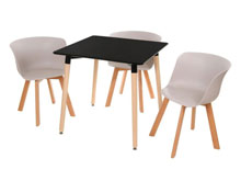 Комплект стол TM-35 белый + 3 стула M-02 оливка