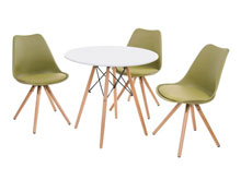 Комплект стол TM-35 белый + 3 стула M-01 patchwork