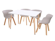 Комплект стол T-222 кремовый + 2 стула N-83 бежевый