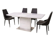 Комплект стол T-300-11 черный + 4 стула NC-500 молочный