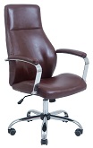 Кресло Альваро Хром М-2  Кожзам Коричневый