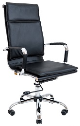 Кресло Гаваи Хром  Кожзам Черный