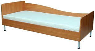 Кровать односпальная с закругленными спинками 84х193 (левосторонняя)