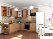 Кухня Контур ольха темная (2,3х2,3 м)