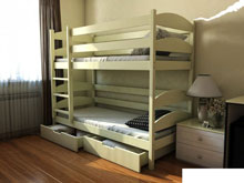 Двухъярусная кровать Лакки из массива бука 70х140