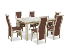 Комплект обеденный стол Классик слоновая кость + 6 стульев Марэк 5