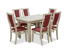 Комплект обеденный стол Классик слоновая кость + 6 стульев Марэк 1